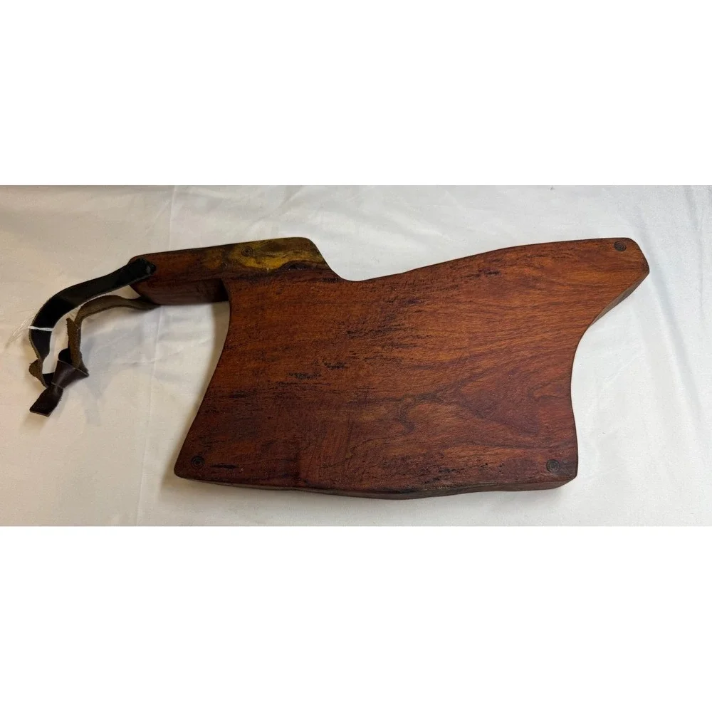 Handmade‎ Serving Cutting Board Rustic Farmhouse Style with Leather Strap